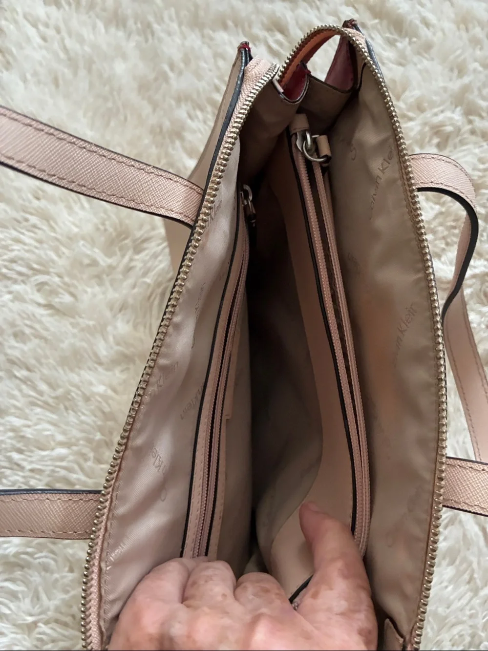 Calvin Klein Pale Pink Structured Tote